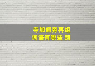 寺加偏旁再组词语有哪些 别